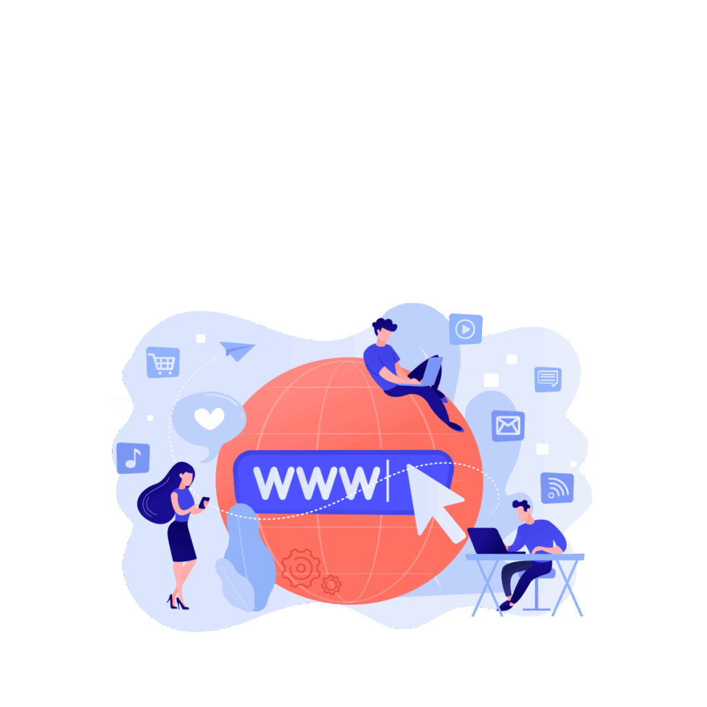 Illustrazione di dispositivi (computer, tablet, smartphone) che mostrano un sito responsive