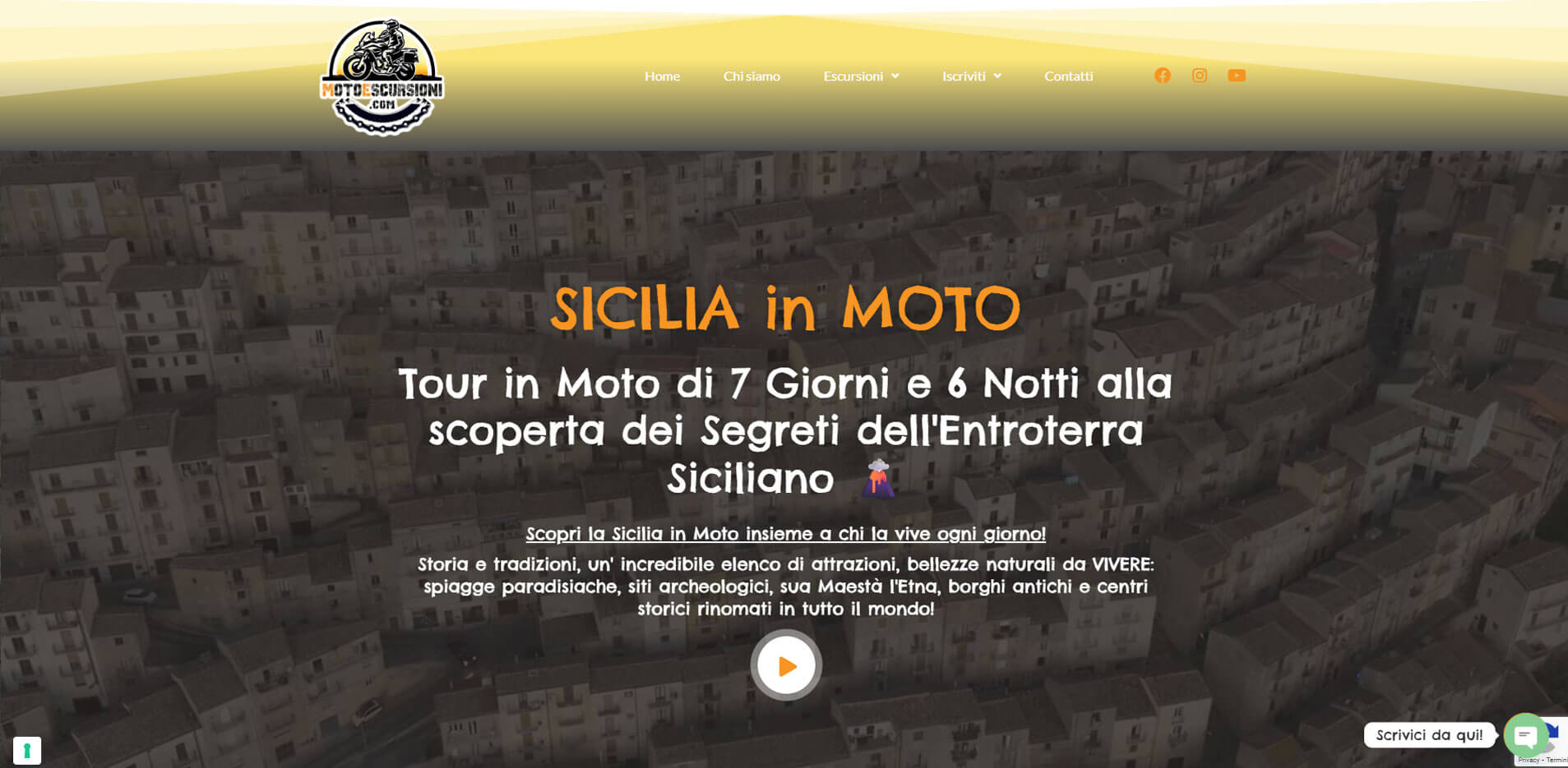 Immagine del sito MotoEscursioni.com (tour in moto in Sicilia), sviluppato dall’agenzia web di Treviso